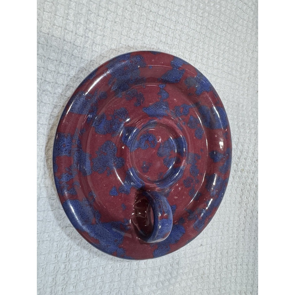 Mauve Blue Vintage Bybee Pottery Candle Holder